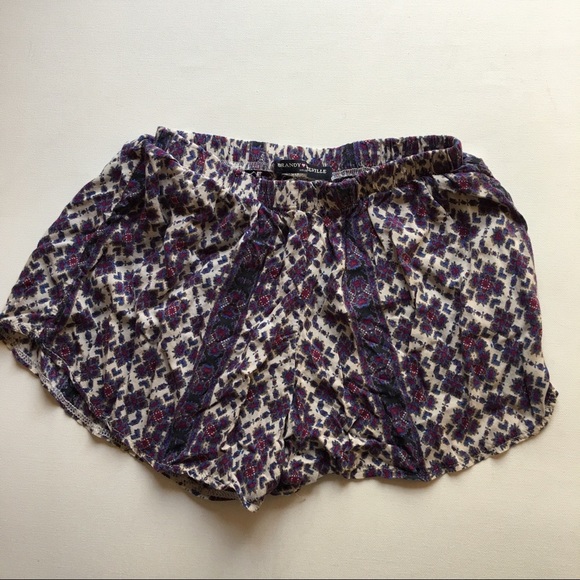 Brandy Melville Pants - Brandy Melville Flowy Shorts Colourful Elastic Waist Sz S